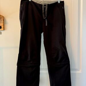 REI Pants Womens 12 Petite (Fits 35x28) Black Convertible Zip Off Stretch Hiking